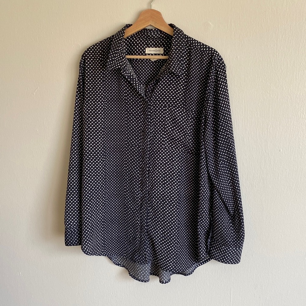 Polka dot button down shirt!